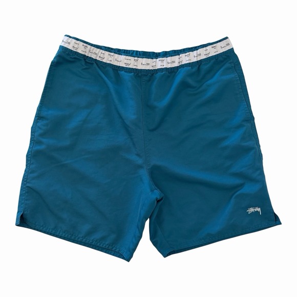 Stussy Other - Stussy Shorts Mens Medium Blue Stock Water Lined Drawstring Nylon Beach Surf